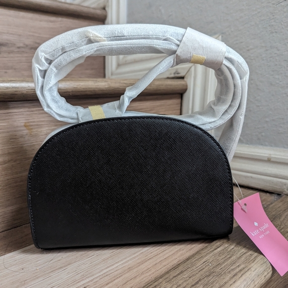 Kate Spade Perry Saffiano Leather Black Dome Crossbody Bag K8697 $279 - Picture 3 of 5